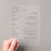 Invitations En Acrylique Mariage botanique minimaliste Feuille moderne (In situ (ordinateur de poche))