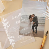 Invitations En Acrylique Mariage botanique romantique blanc Eucalyptus