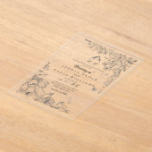 Invitations En Acrylique Mariage Botanique Rustique Blanc Classique (Poser)