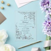 Invitations En Acrylique Mariage Botanique Rustique Blanc Classique (Insitu (Mariage))