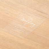 Invitations En Acrylique Mariage Calligraphie Élégante (Poser)
