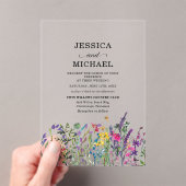 Invitations En Acrylique Mariage campagnard Fleur sauvage aquarelle (In situ (ordinateur de poche))
