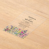 Invitations En Acrylique Mariage campagnard Fleur sauvage aquarelle (Poser)