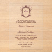 Invitations En Acrylique Mariage catholique de Bourgogne (Recto)