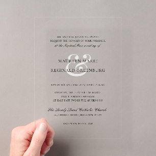 Invitations En Acrylique Mariage Catholique Élégant Traditionnel
