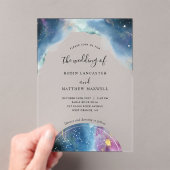 Invitations En Acrylique Mariage céleste bleu chic et violet (In situ (ordinateur de poche))