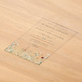 Invitations En Acrylique Mariage Champêtre Bohème avec Fleurs Sauvages (Poser)