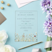 Invitations En Acrylique Mariage Champêtre Bohème avec Fleurs Sauvages (Insitu (Mariage))