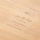 Invitations En Acrylique Mariage champêtre élégant et bohème avec des fleur (Poser)