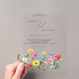 Invitations En Acrylique Mariage champêtre rustique chic floral boho campag