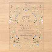 Invitations En Acrylique Mariage champêtre sauvage rustique boho (Recto)