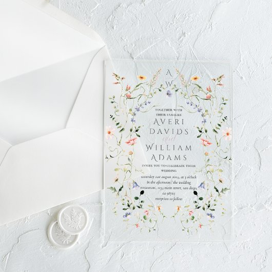 Invitations En Acrylique Mariage champêtre sauvage rustique boho