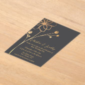Invitations En Acrylique Mariage charbon et or (Poser)