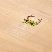 Invitations En Acrylique Mariage Chic Campagnard au Tournesols Fleuris (Poser)