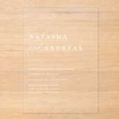 Invitations En Acrylique Mariage chic contemporain (Recto)