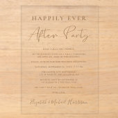 Invitations En Acrylique Mariage chic écriture dorée (Recto)