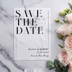 Invitations En Acrylique Mariage Chic Minimaliste Moderne