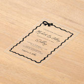 Invitations En Acrylique Mariage chic moderne noir dessiné (Poser)