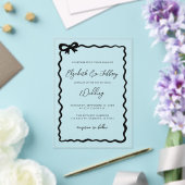 Invitations En Acrylique Mariage chic moderne noir dessiné (Insitu (Mariage))