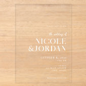 Invitations En Acrylique Mariage Chic Simple Moderne (Recto)