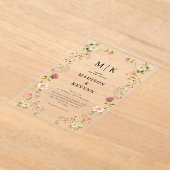 Invitations En Acrylique Mariage Chic Wildflower (Poser)