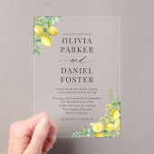 Invitations En Acrylique Mariage Citron Citrus (In situ (ordinateur de poche))