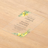 Invitations En Acrylique Mariage Citron Citrus (Poser)