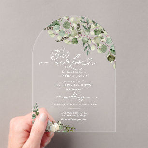 Invitations En Acrylique Mariage Citrouille Verdure Tombez Amoureux