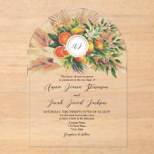 Invitations En Acrylique Mariage Citrus (Recto)