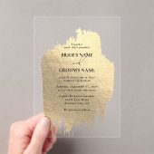 Invitations En Acrylique Mariage clair Faux Gold Faux (In situ (ordinateur de poche))