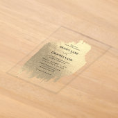 Invitations En Acrylique Mariage Clair Faux Or Moderne (Poser)