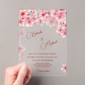 Invitations En Acrylique Mariage Clair sous les Fleurs de Cerisier (In situ (ordinateur de poche))