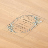 Invitations En Acrylique Mariage clair verdure argentée (Poser)