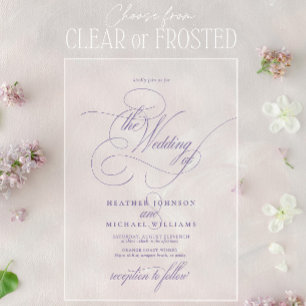 Invitations En Acrylique Mariage Classique Calligraphie Moderne Lavande Lil
