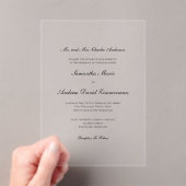 Invitations En Acrylique Mariage classique classique classique élégant (In situ (ordinateur de poche))