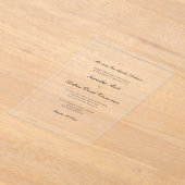 Invitations En Acrylique Mariage classique classique classique élégant (Poser)