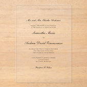 Invitations En Acrylique Mariage classique classique classique élégant (Recto)