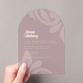 Invitations En Acrylique Mariage classique Damask Baby Pink (In situ (ordinateur de poche))