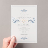 Invitations En Acrylique Mariage classique Dusty Blue (In situ (ordinateur de poche))