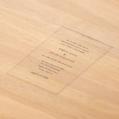 Invitations En Acrylique Mariage Classique Élégant (Poser)