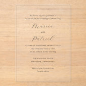 Invitations En Acrylique Mariage classique élégant Marcia (Recto)