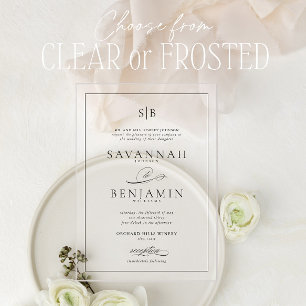 Invitations En Acrylique Mariage Classique Élégant Moderne Monogramme Scrip