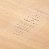Invitations En Acrylique Mariage Classique Élégant Simple (Poser)