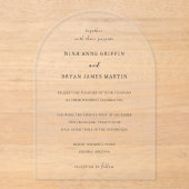 Invitations En Acrylique Mariage Classique Élégant Simple (Recto)