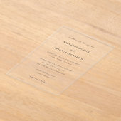 Invitations En Acrylique Mariage Classique Élégant Simple (Poser)