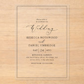 Invitations En Acrylique Mariage classique et simple (Recto)