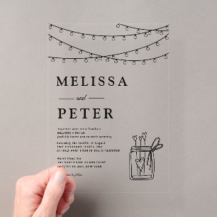Invitations En Acrylique Mariage Classique Guirlande Minimaliste