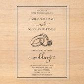 Invitations En Acrylique mariage classique moderne (Recto)