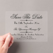 Invitations En Acrylique Mariage Classique Moderne Chic Enregistrer La Date (In situ (ordinateur de poche))