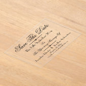 Invitations En Acrylique Mariage Classique Moderne Chic Enregistrer La Date (Poser)